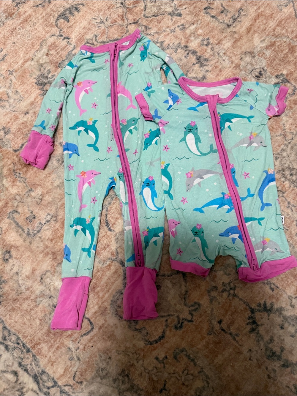 Little Sleepies Dolphin Dance Bamboo 0-3 mo bundle